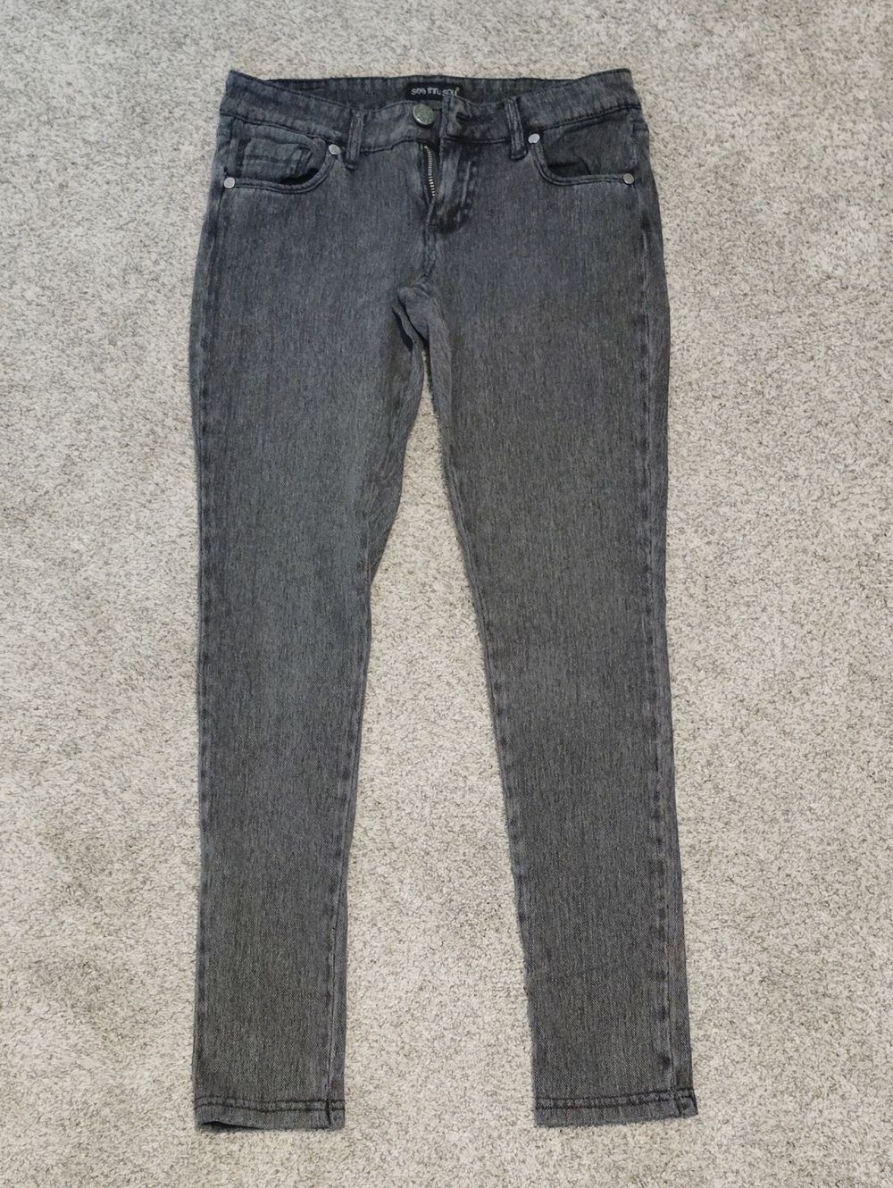 See Thru Soul Women's Black-Gray Skinny Jeans